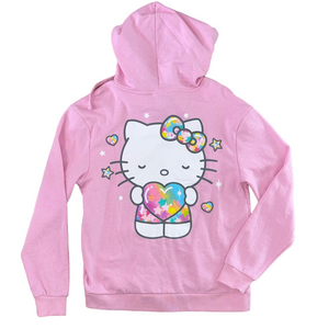 NWT Hello Kitty 50th Anniversary Zip Up Hooded Sweatshirt Size Small